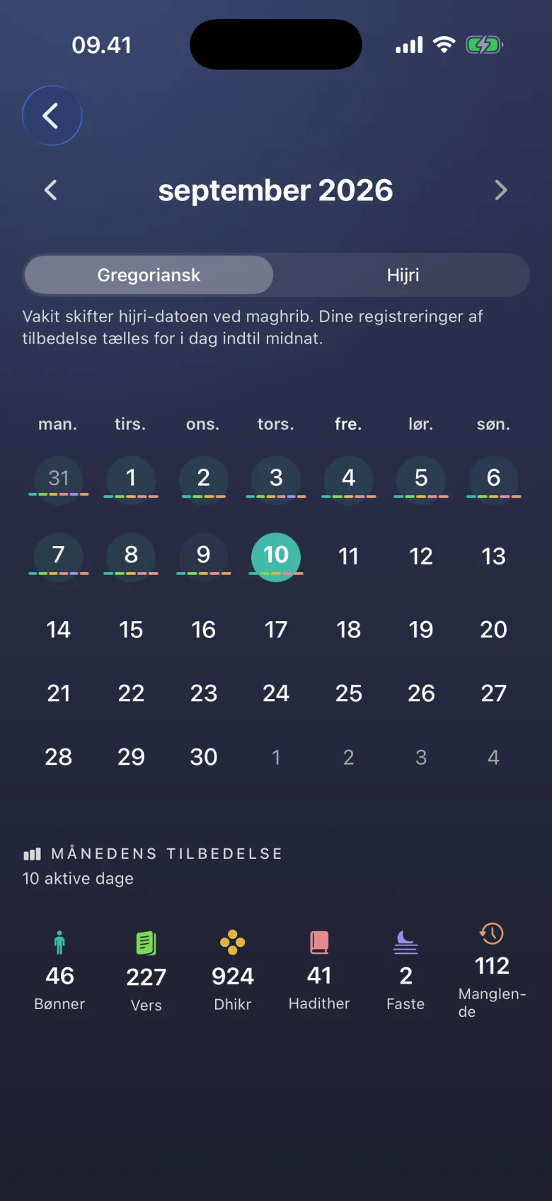En kalender, der husker.