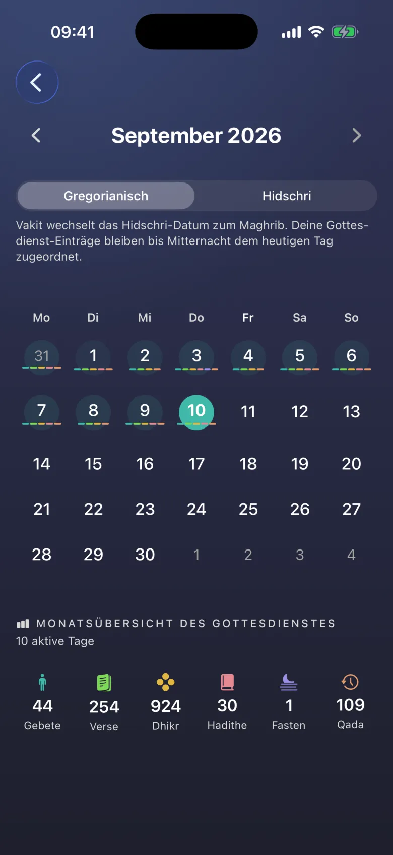 Ein Kalender, der sich erinnert.