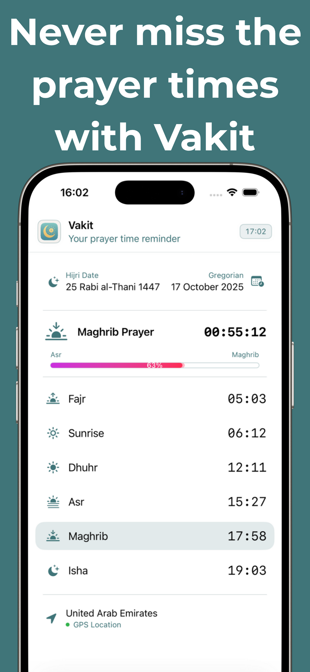 Vakit Home Screen - Prayer Times