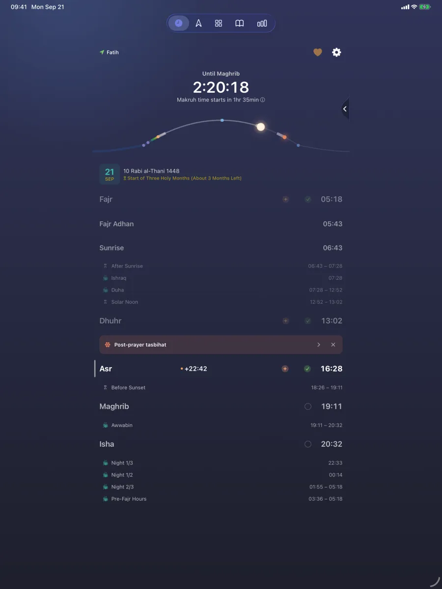iPad · Prayer Times