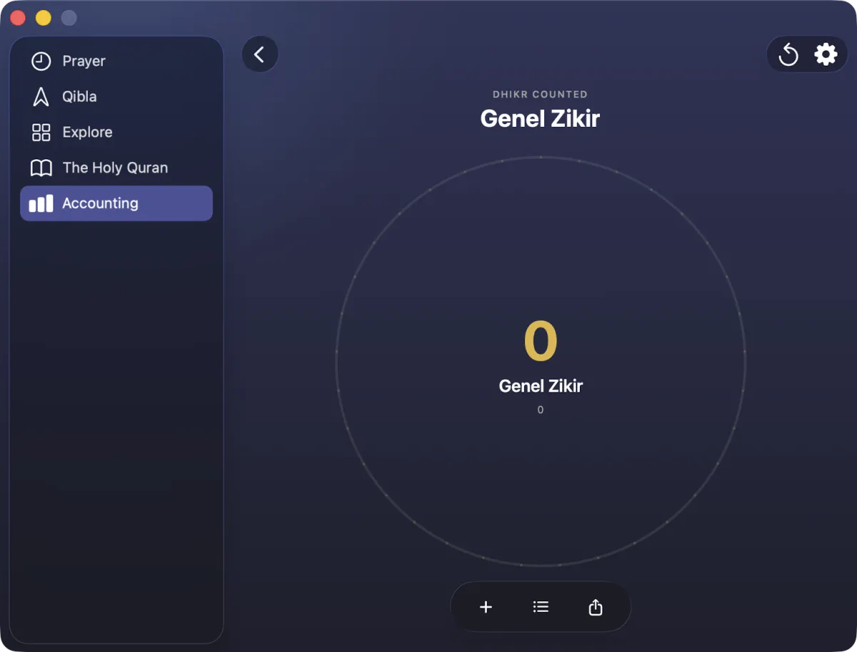 Mac App · Dhikr Counter