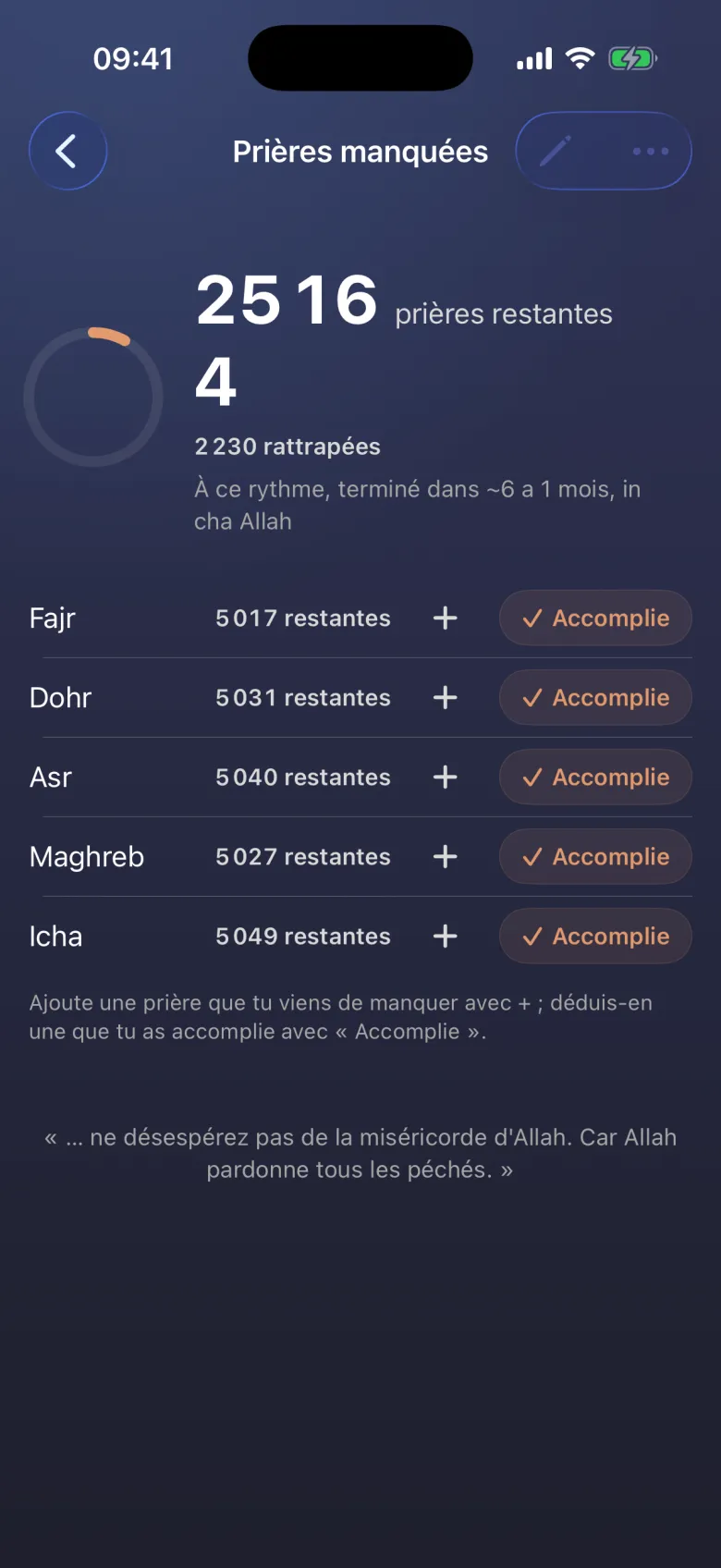 Les qada, rattrapées une à une.