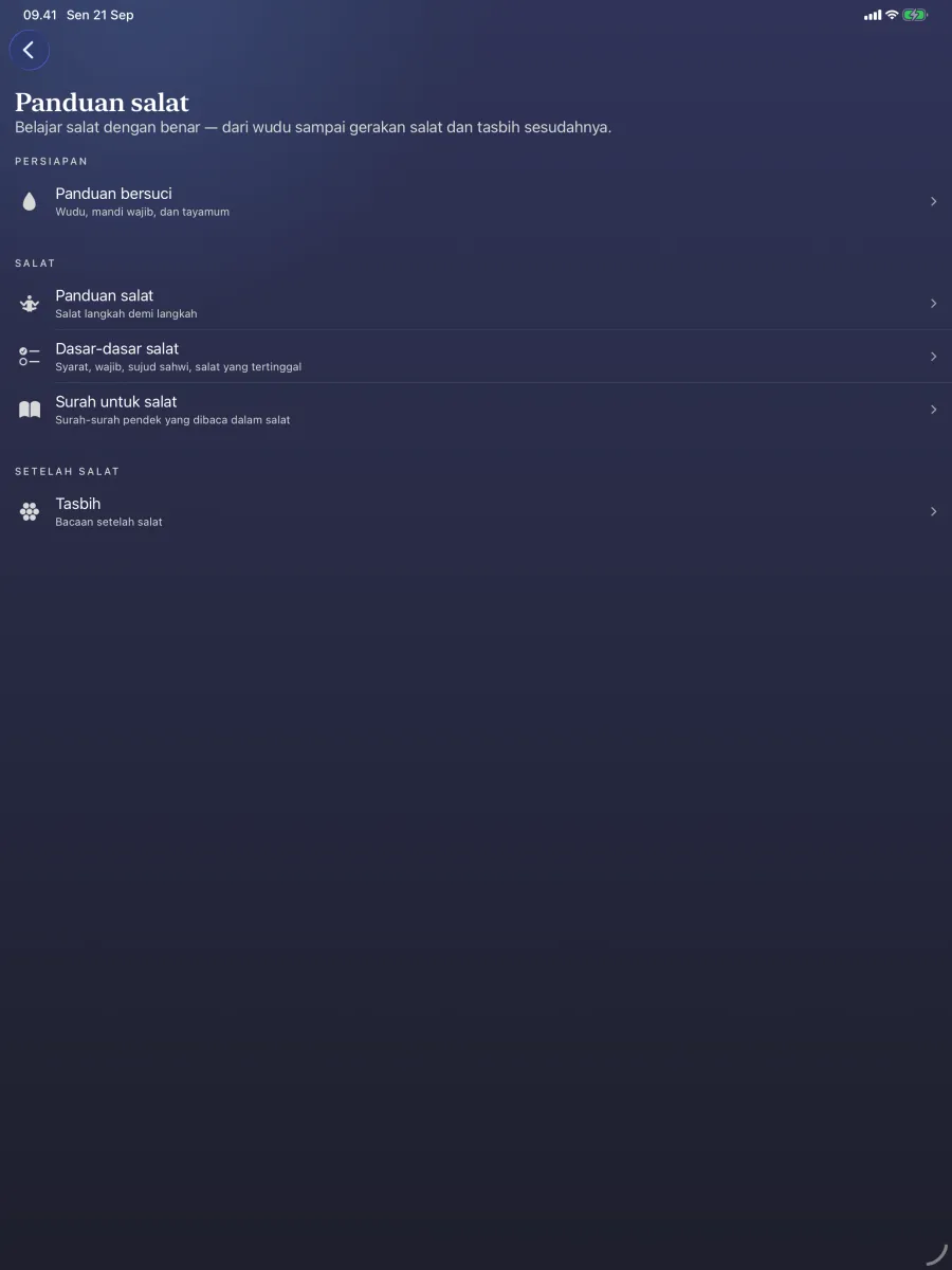 iPad · Panduan Salat