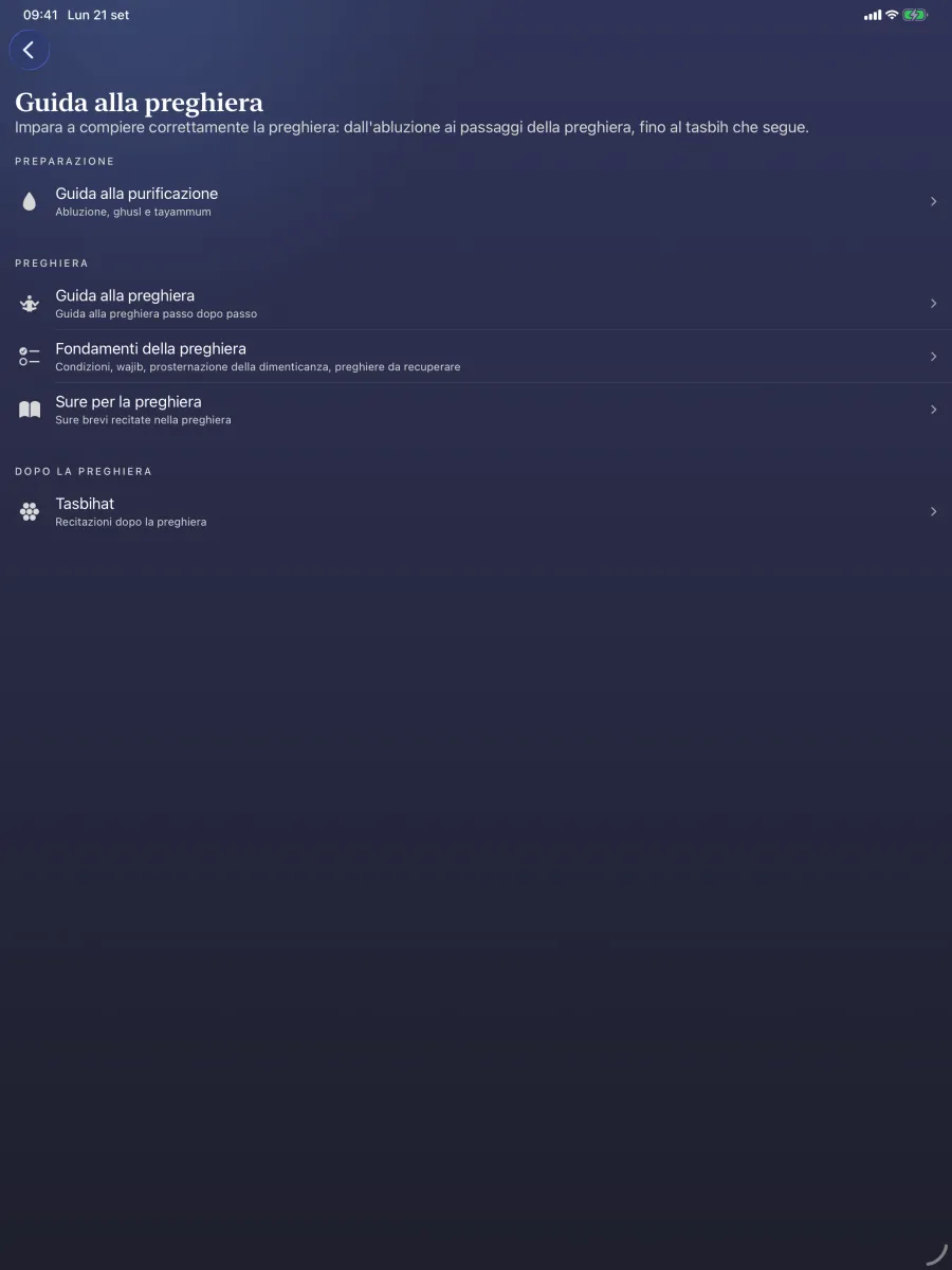 iPad · Guida alla preghiera