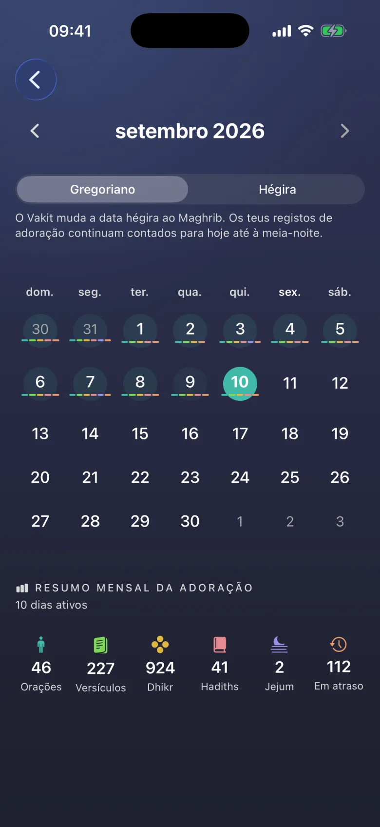 Um calendário que se lembra.