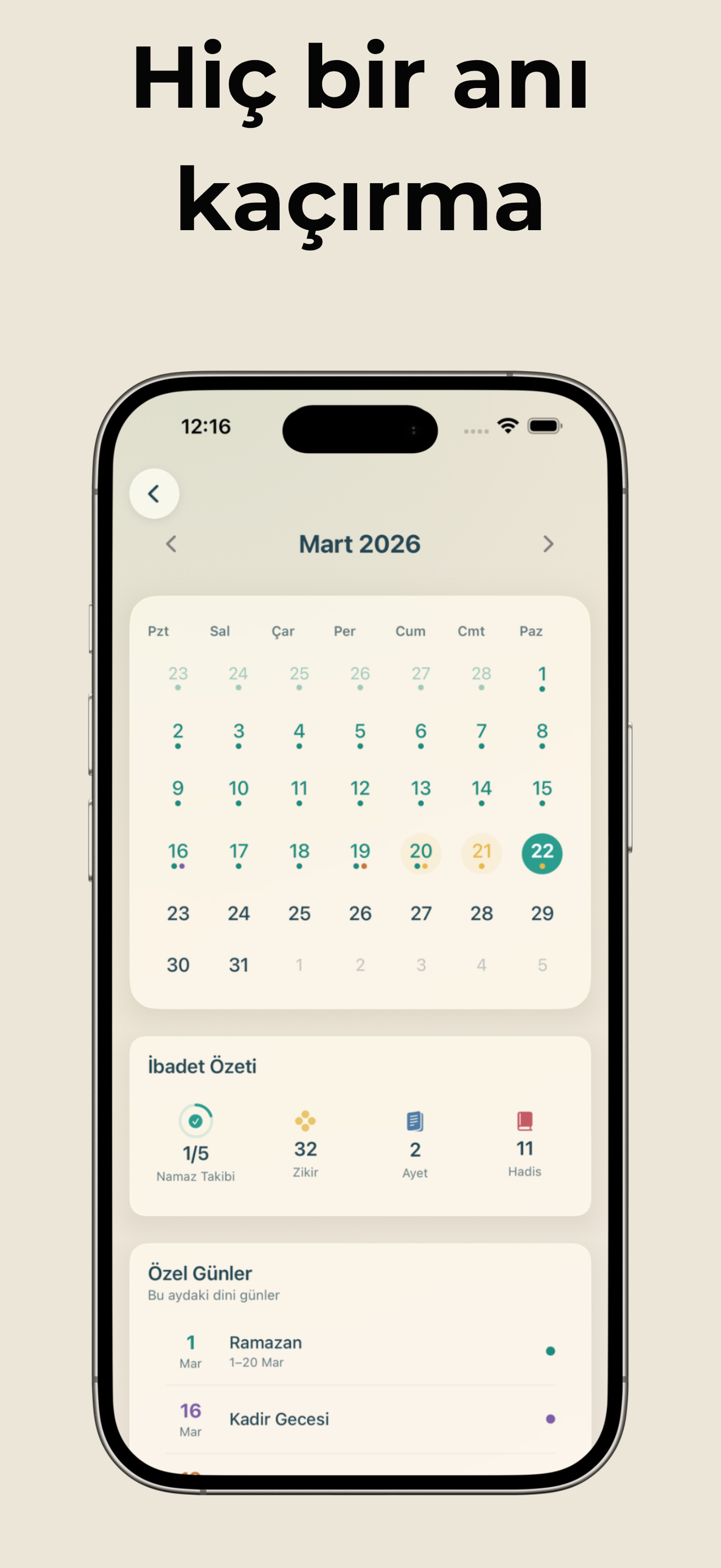 Vakit Takvim ve İbadet Takibi