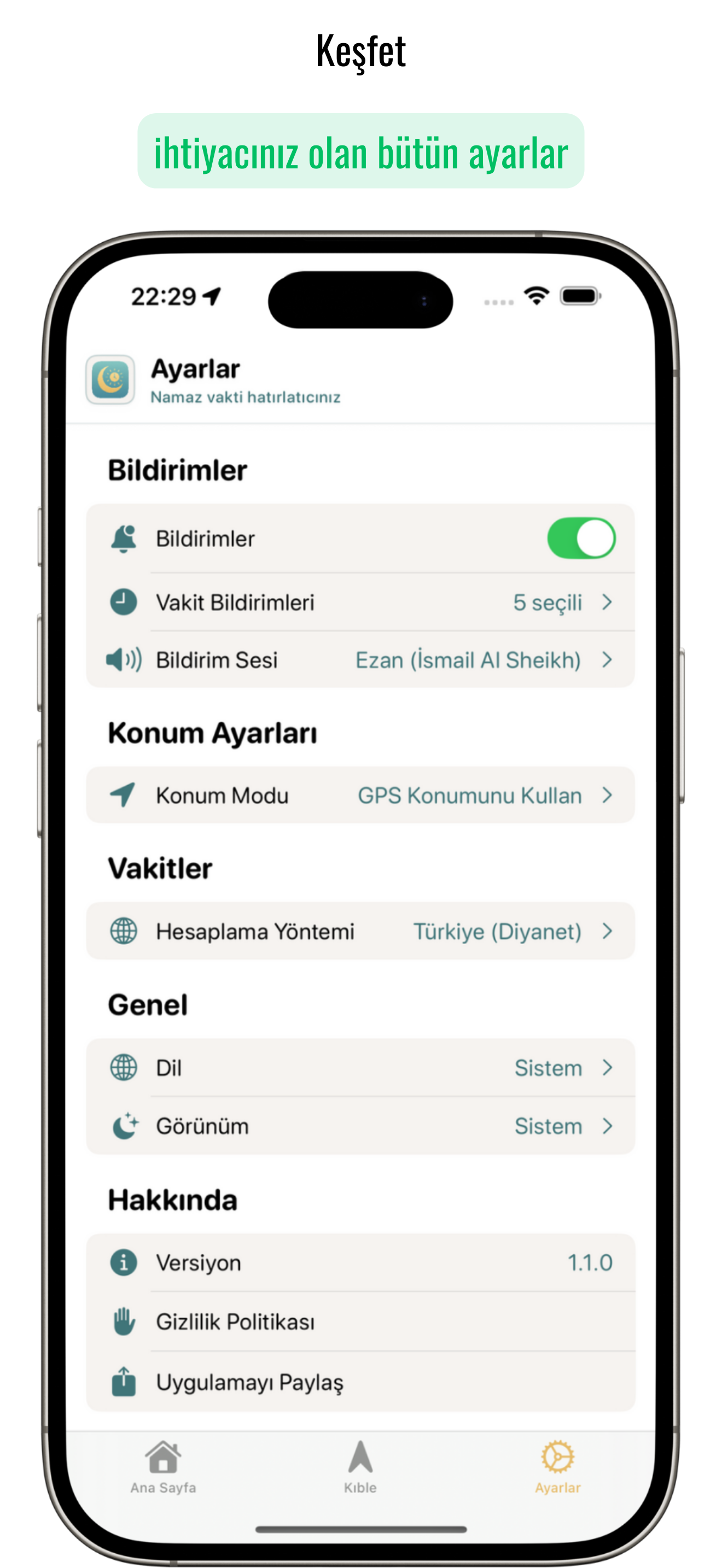 Vakit Ayarlar