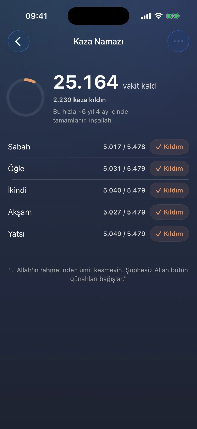 Kaza, kıldıkça erir.