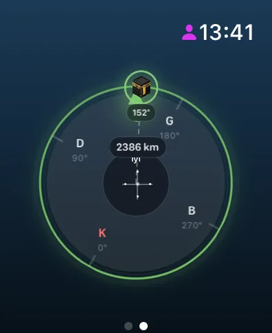 Apple Watch · Kıble Pusulası